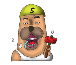 Seal work in construction site[India] sticker #9427778