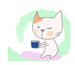 The healing white cat 2 sticker #9430031