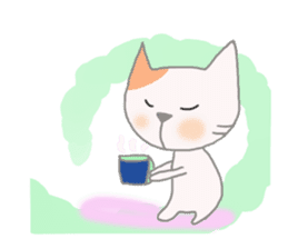 The healing white cat 2 sticker #9430031