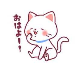 Fluffy White cat sticker #9435304