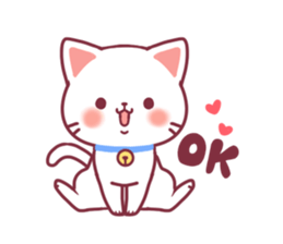 Fluffy White cat sticker #9435305