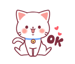 Fluffy White cat sticker #9435305