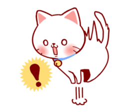 Fluffy White cat sticker #9435312
