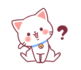 Fluffy White cat sticker #9435313
