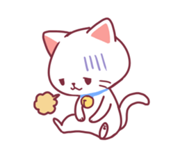 Fluffy White cat sticker #9435321
