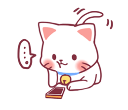 Fluffy White cat sticker #9435330