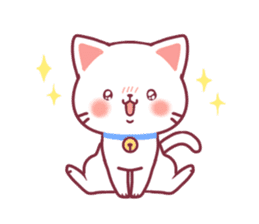 Fluffy White cat sticker #9435332