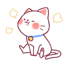 Fluffy White cat sticker #9435336