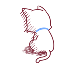 Fluffy White cat sticker #9435337