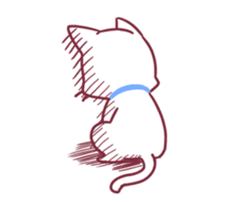 Fluffy White cat sticker #9435337