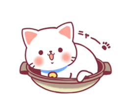 Fluffy White cat sticker #9435340