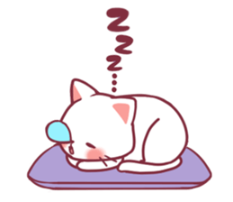 Fluffy White cat sticker #9435343