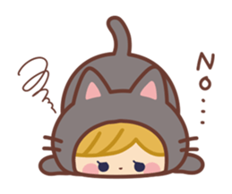Girl in the costume of the cat sticker #9438187