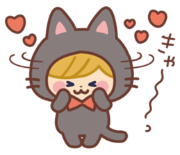 Girl in the costume of the cat sticker #9438188