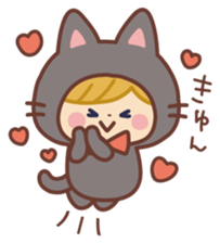 Girl in the costume of the cat sticker #9438190
