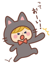 Girl in the costume of the cat sticker #9438192