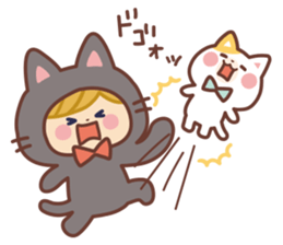 Girl in the costume of the cat sticker #9438194