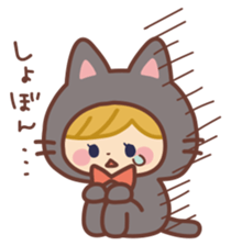 Girl in the costume of the cat sticker #9438196