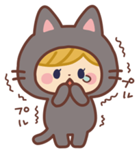 Girl in the costume of the cat sticker #9438197
