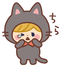 Girl in the costume of the cat sticker #9438199
