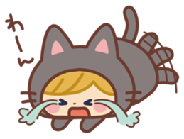 Girl in the costume of the cat sticker #9438203