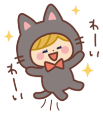 Girl in the costume of the cat sticker #9438204
