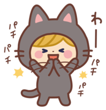 Girl in the costume of the cat sticker #9438205