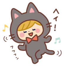 Girl in the costume of the cat sticker #9438206