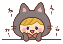 Girl in the costume of the cat sticker #9438209