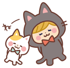 Girl in the costume of the cat sticker #9438211
