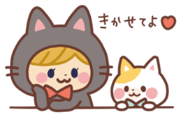 Girl in the costume of the cat sticker #9438216