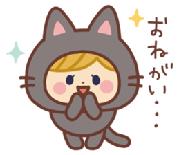 Girl in the costume of the cat sticker #9438217