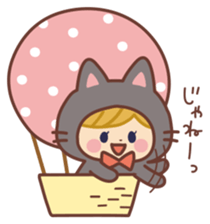 Girl in the costume of the cat sticker #9438223