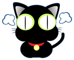 Black cat family sticker #9439790