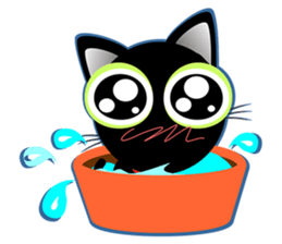 Black cat family sticker #9439823