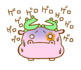 Hippopotamus and Frog sticker #9441682