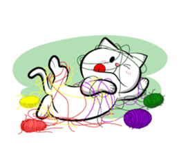 white cat flurry sticker #9444727