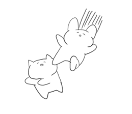 live freely rabbit and cat. sticker #9446156