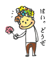 Happy Boy's head flower garden. sticker #9447400