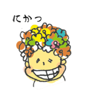 Happy Boy's head flower garden. sticker #9447401