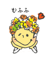 Happy Boy's head flower garden. sticker #9447402