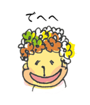 Happy Boy's head flower garden. sticker #9447403