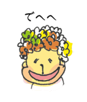 Happy Boy's head flower garden. sticker #9447403