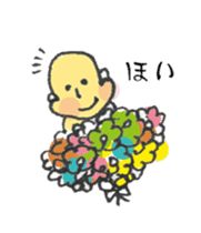 Happy Boy's head flower garden. sticker #9447404