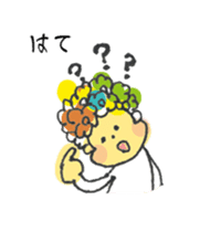 Happy Boy's head flower garden. sticker #9447405