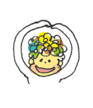Happy Boy's head flower garden. sticker #9447413