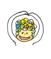 Happy Boy's head flower garden. sticker #9447413