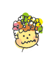 Happy Boy's head flower garden. sticker #9447415
