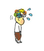 Happy Boy's head flower garden. sticker #9447418