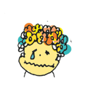 Happy Boy's head flower garden. sticker #9447420